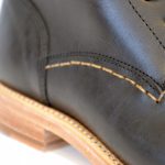 Handstitching on our Black Leather Boots